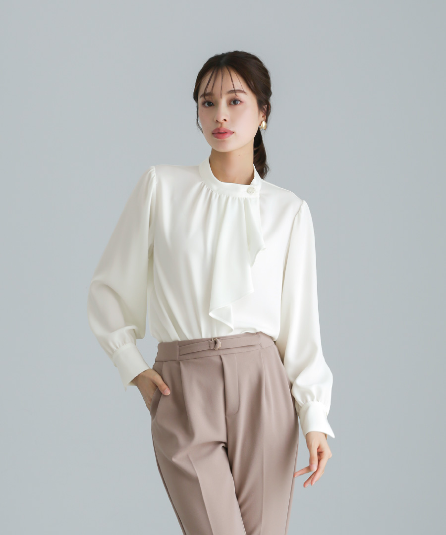 Drawer - 【新品未使用タグ付き】ダブルフリルジレ　ホワイト36 ホワイトジョーラ WHITE JOOLA 【 洗える 】 ソフトツイル
