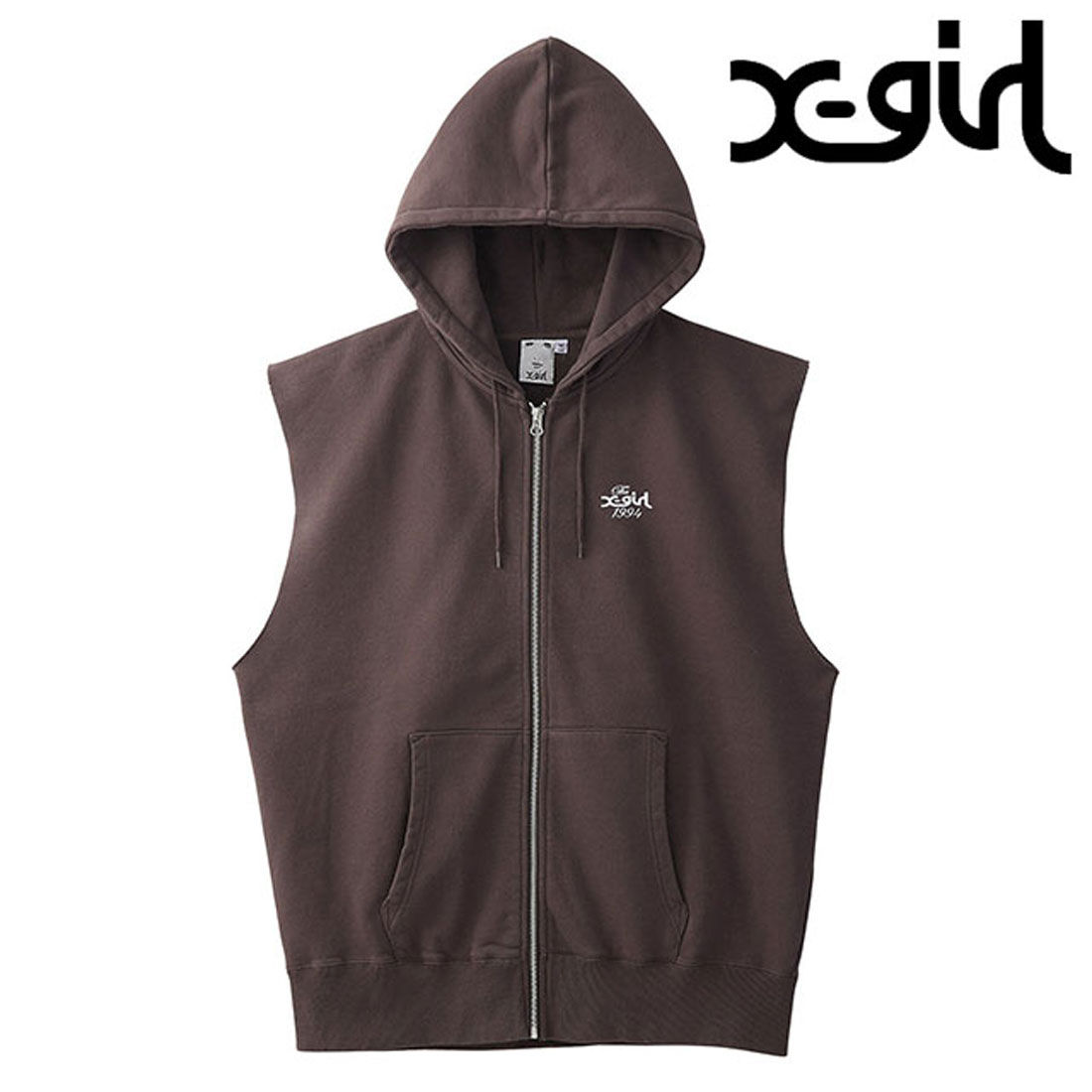エックスガール X－girl DISTRESSED CIRCLE LOGO ZIP UP SWEAT