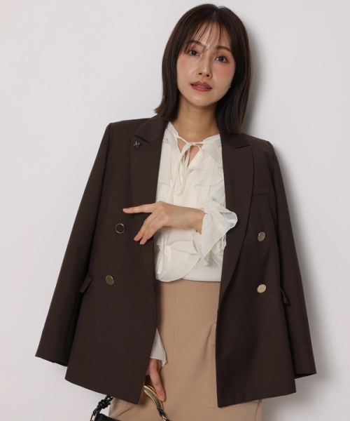 【未使用品】Apuweiser-riche  ダブルテーラードジャケットコート アプワイザー・リッシェ Apuweiser-riche ダブルテーラージャケット