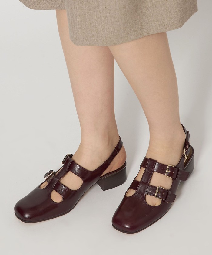 FABIO RUSCONI Odette e Odile バックルパンプス 36 オブリークバックル フラット10↑（パンプス）｜ODETTE E ODILE
