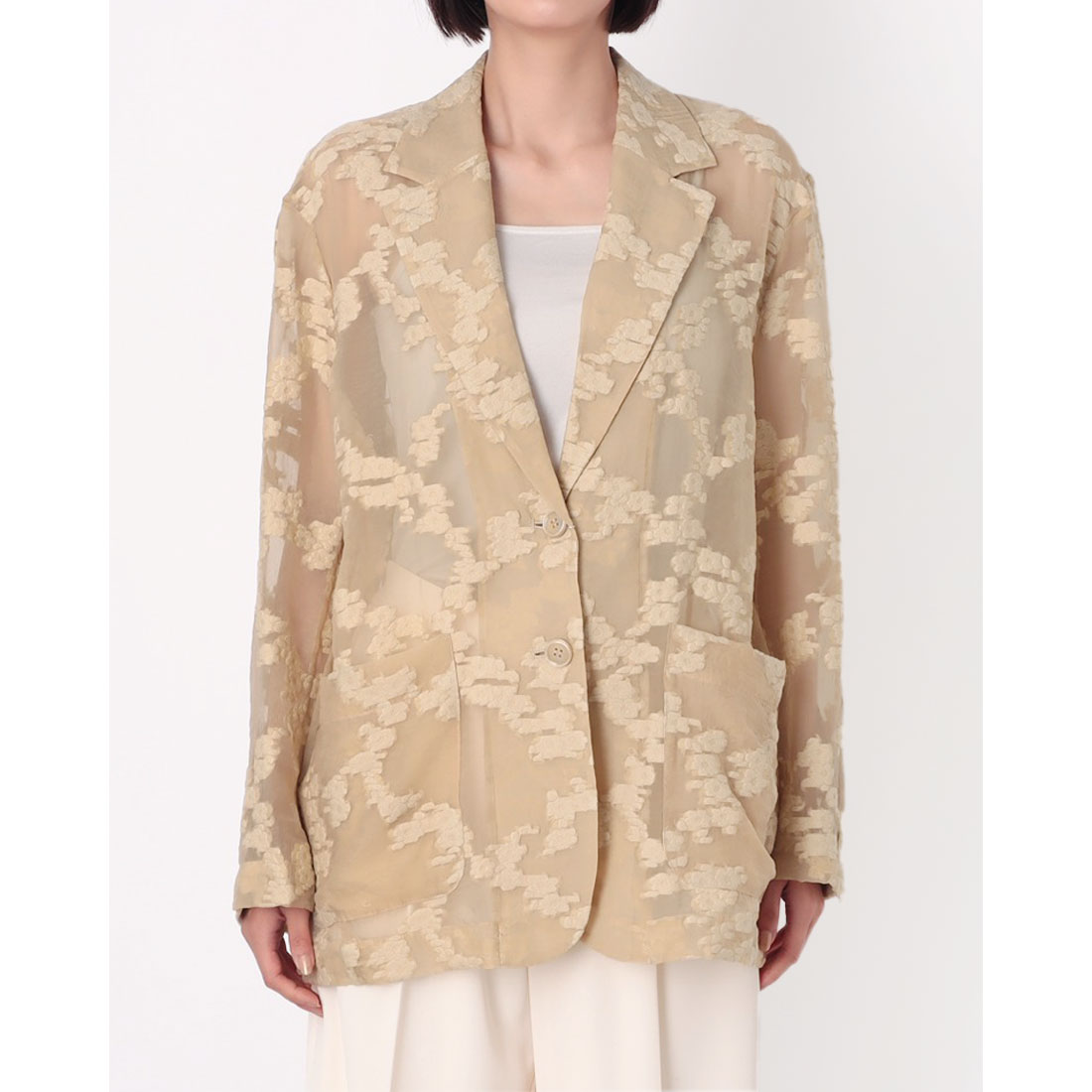 クラネ CLANE FLOWER SHEER JACQUARD JACKET(508385337