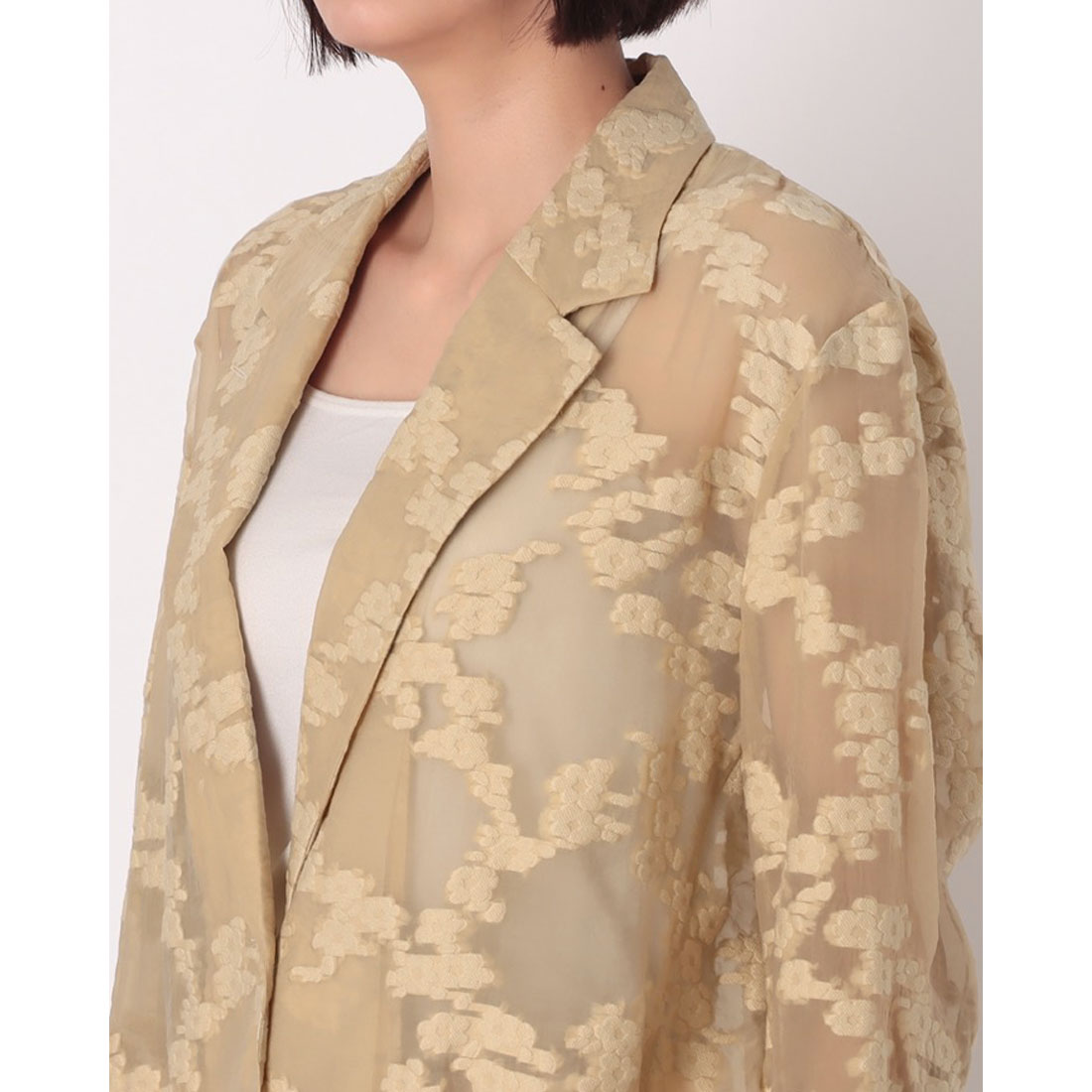 クラネ CLANE FLOWER SHEER JACQUARD JACKET(508385337
