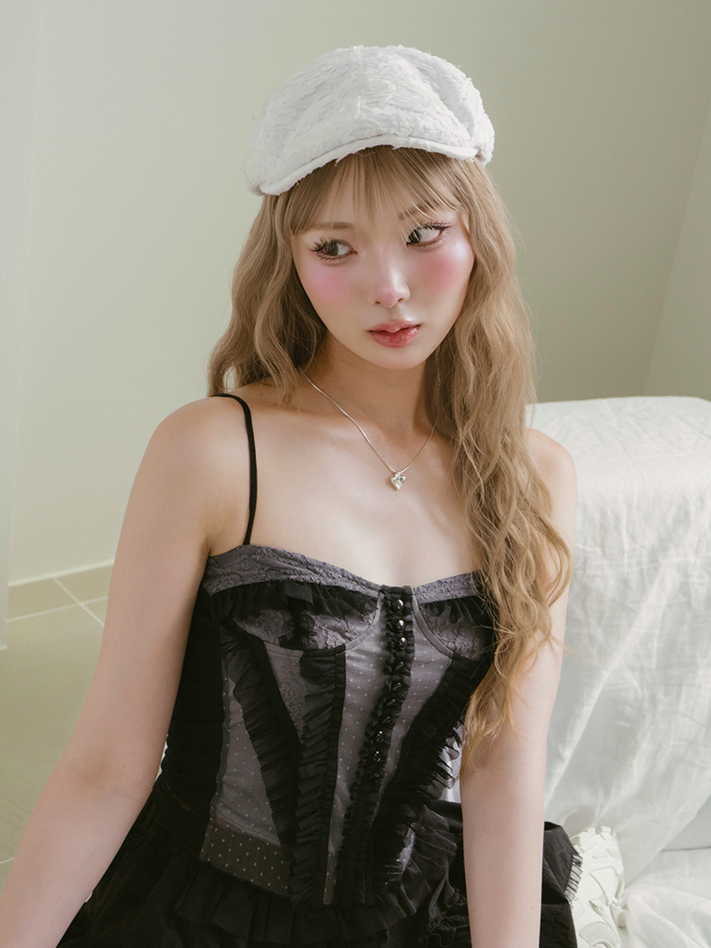 コルセットレトロパンツ　Darich ダーリッチ Darich ミックスシアーコルセットキャミソール