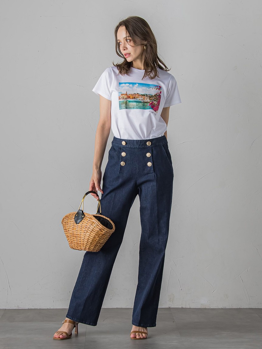 ビアッジョブルー Viaggio Blu フォトプリントTシャツ≪洗濯機で