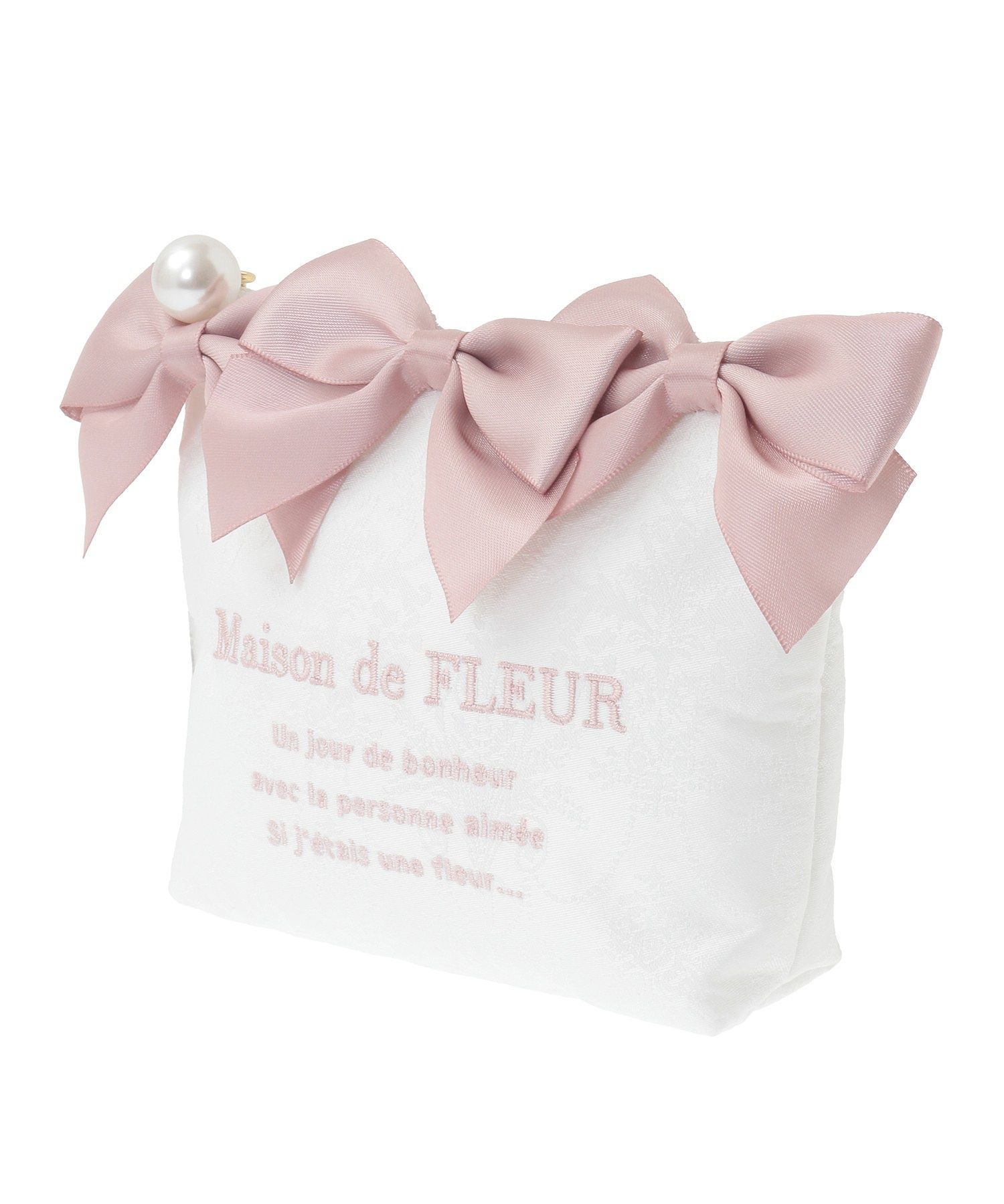 メゾン ド フルール Maison de FLEUR ジャカードリボンポーチ
