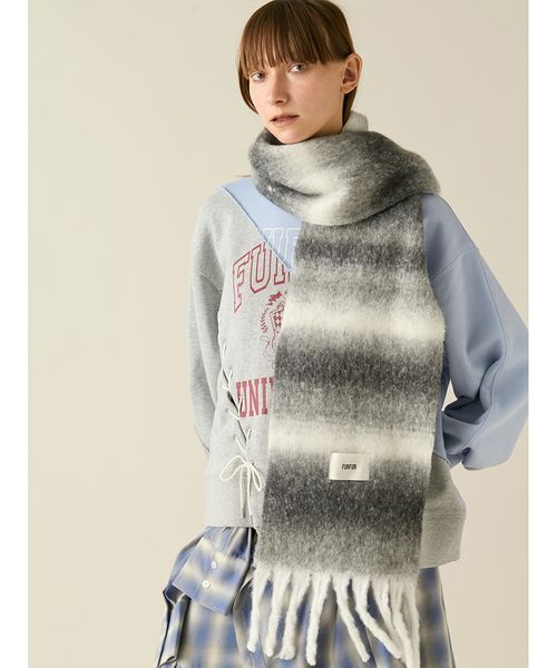 furfur＊ボーダー×レース大判ストール グラデーションボーダーストール(508387449) | FURFUR(FURFUR