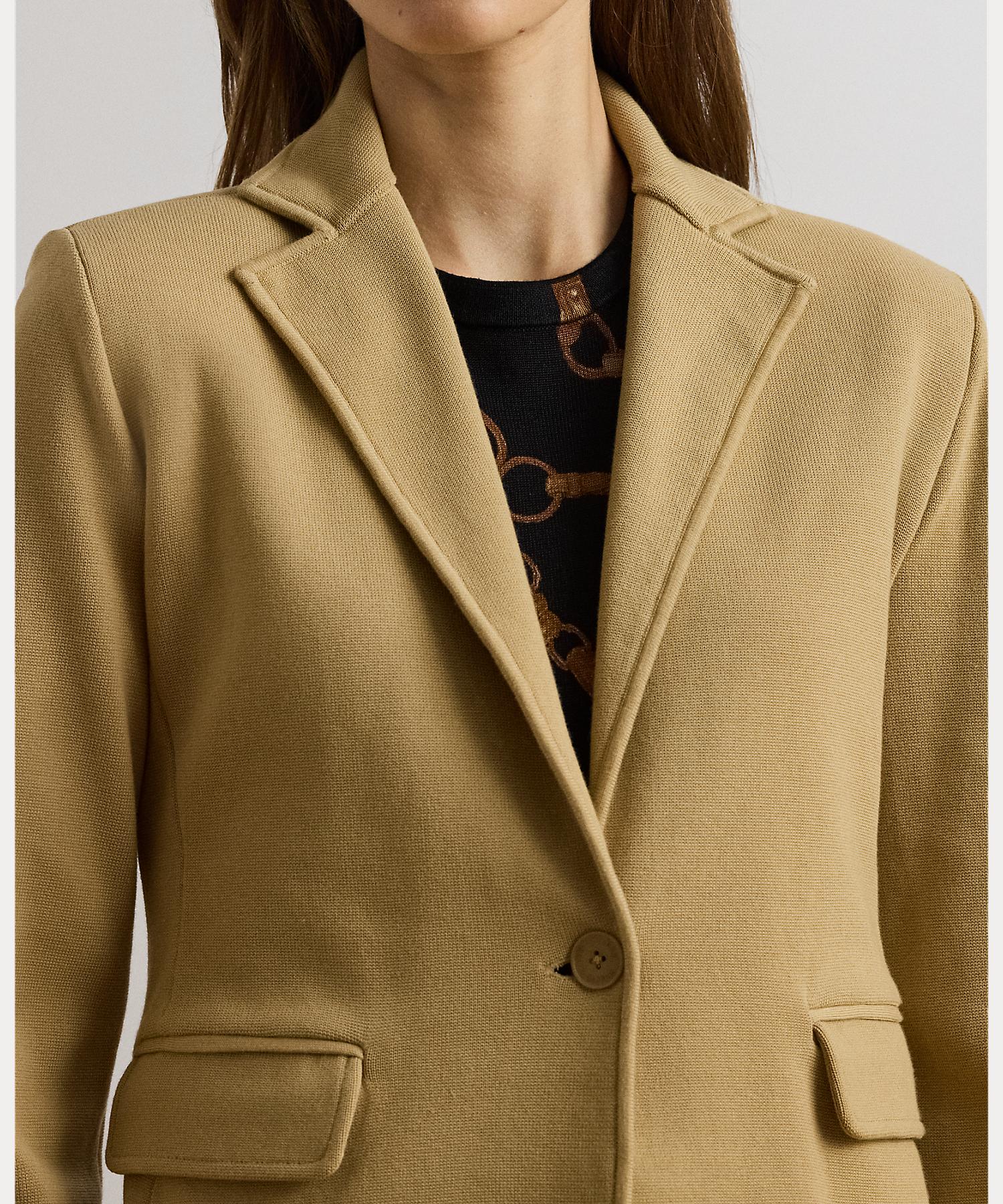 美品【RALPH LAUREN】ラルフローレンコットンブレザーM(10-12) セール】 ロゴクレスト コットン ジャージー ブレザー