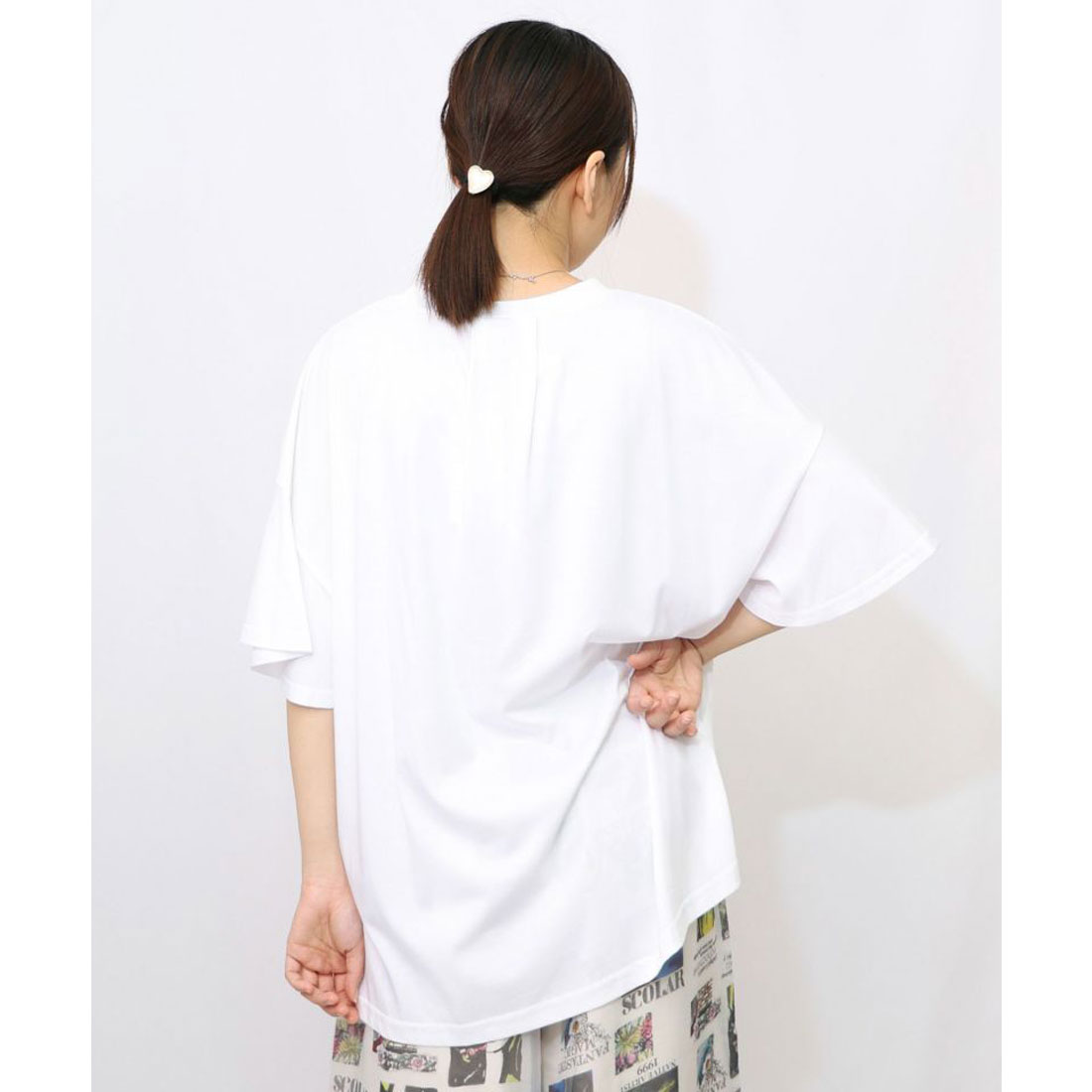 Tシャツ is ScoLar イズ スカラー 552246 ベネツィア帽子柄フレアTシャツ トップス シック フェミニン ガーリー 原宿系 個性的 ポイント iS ScoLar Tシャツ is イズ スカラー 552246 ベネツィア帽子柄