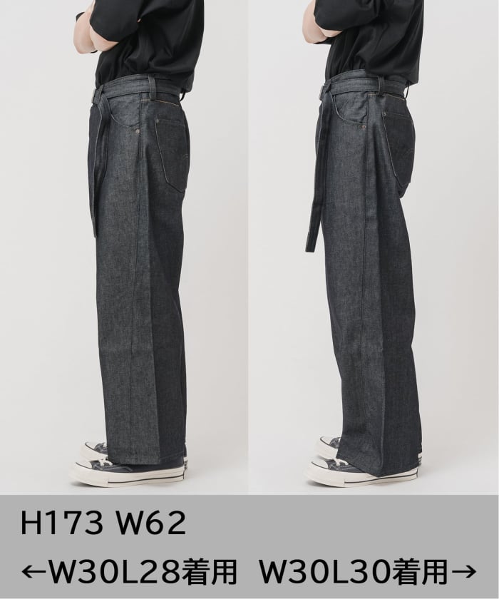 EDIFICE ウエストハイパー デニムパンツ LEVI'S(R)/リーバイス(R) 別注 TWISTED BELTED デニムパンツ
