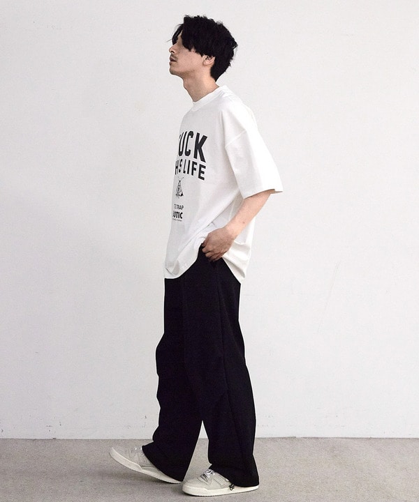 【CHAOTIC】別注FUCK THIS LIFEプリントオーバーサイズTシャツ CHAOTIC】別注FUCK THIS LIFEプリントオーバーサイズTシャツ