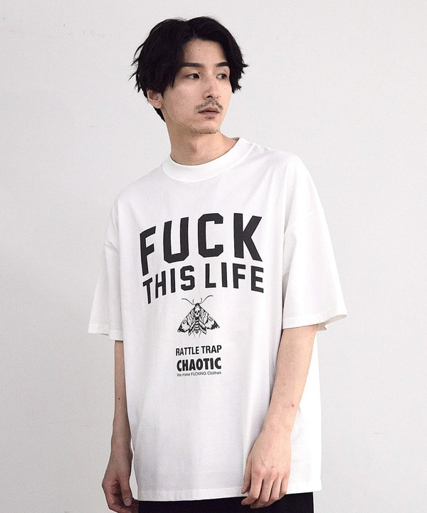 【CHAOTIC】別注FUCK THIS LIFEプリントオーバーサイズTシャツ CHAOTIC】別注FUCK THIS LIFEプリントオーバーサイズTシャツ