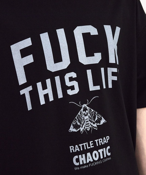 【CHAOTIC】別注FUCK THIS LIFEプリントオーバーサイズTシャツ CHAOTIC】別注FUCK THIS LIFEプリントオーバーサイズTシャツ
