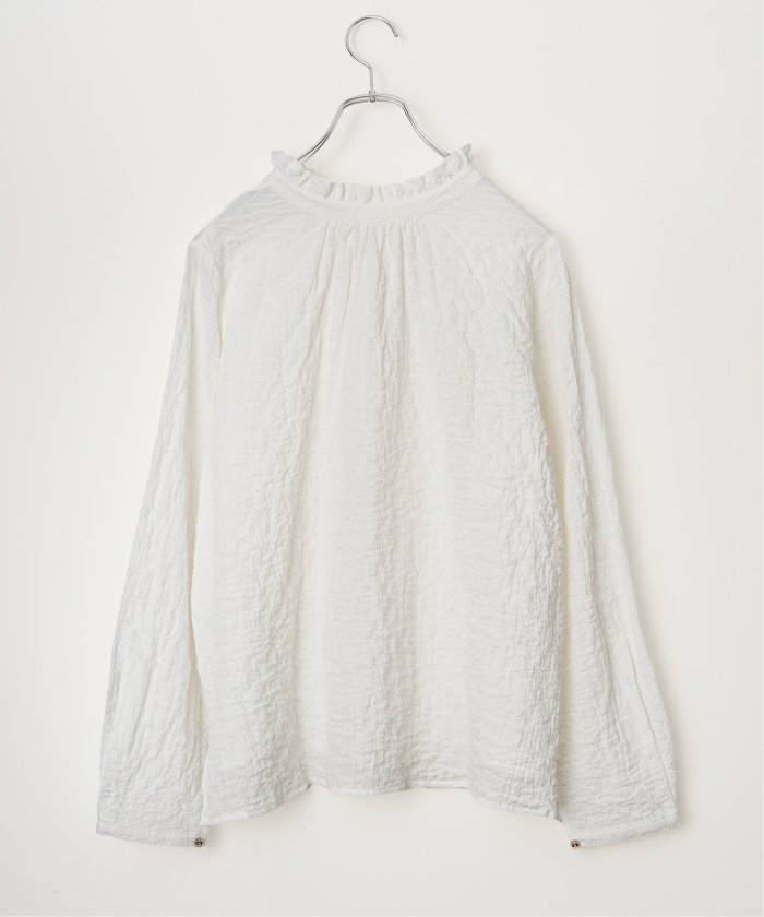 希少 フランス製 ビンテージ agnes b. コットン フリル ジップシャツ 希少 フランス製 ビンテージ agnes b. コットン フリル ジップ