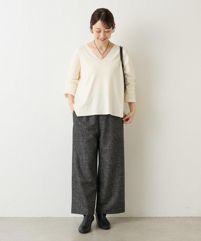 BEARDSLEY ネップパンツ美品 ビアズリー BEARDSLEY 《3サイズ展開》カラーネップツイード