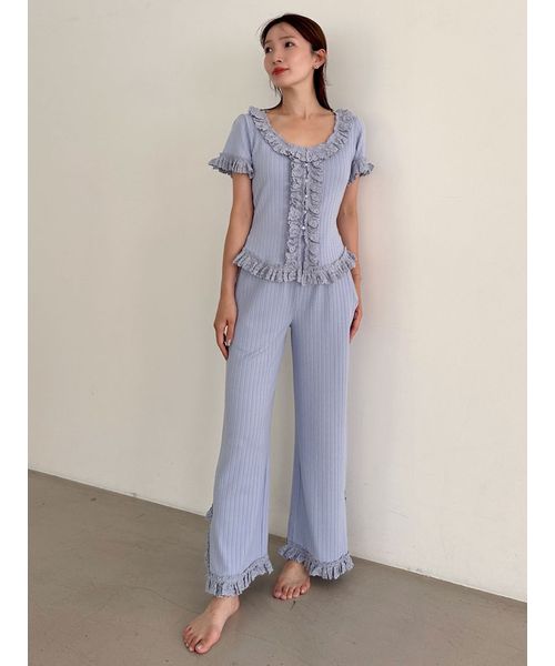 snidel home ガーゼフリルレースチュニック　ガーゼレースパンツ フリルレースカットショートパンツ（ショートパンツ）｜SNIDEL