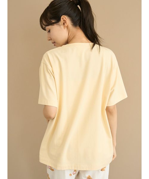【新品未使用】ドーナツベアワンポイントTシャツ & 総柄ロングパンツ クリーム ONLINE限定】スポーティーベアワンポイントTシャツ&総柄