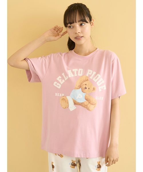 【新品未使用】ベアワンポイントTシャツ&ベア柄ショートパンツSET オートミール 新品未使用】ベアワンポイントTシャツ&ベア柄ショートパンツSET