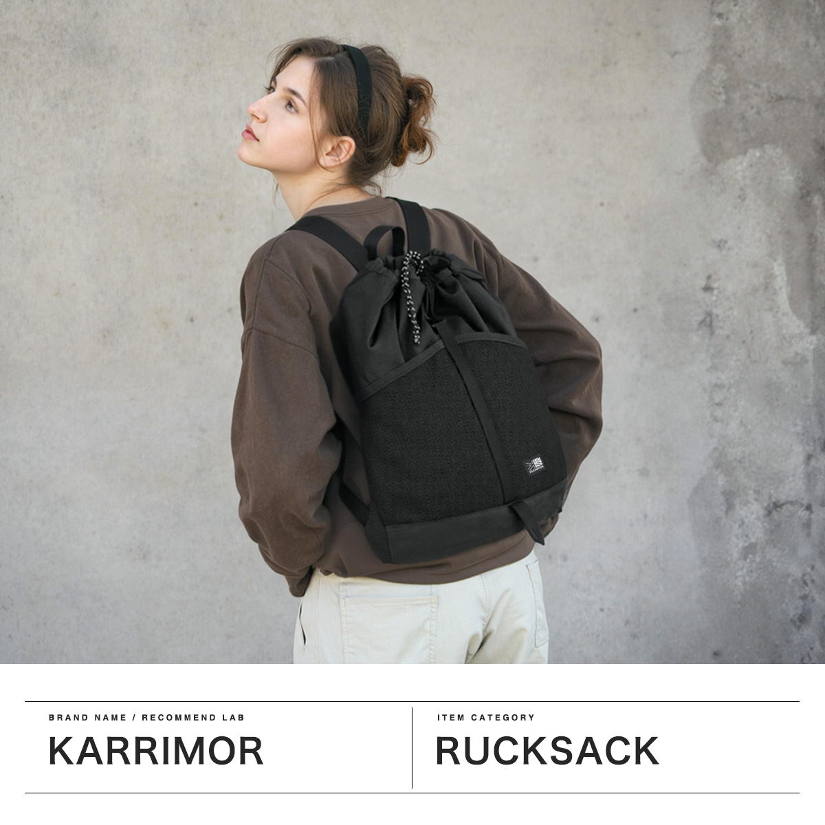 Karrimor ナップサック 巾着 トートバッグ 2way ブラック カリマー KARRIMOR リュック ナップサック メンズ レディース
