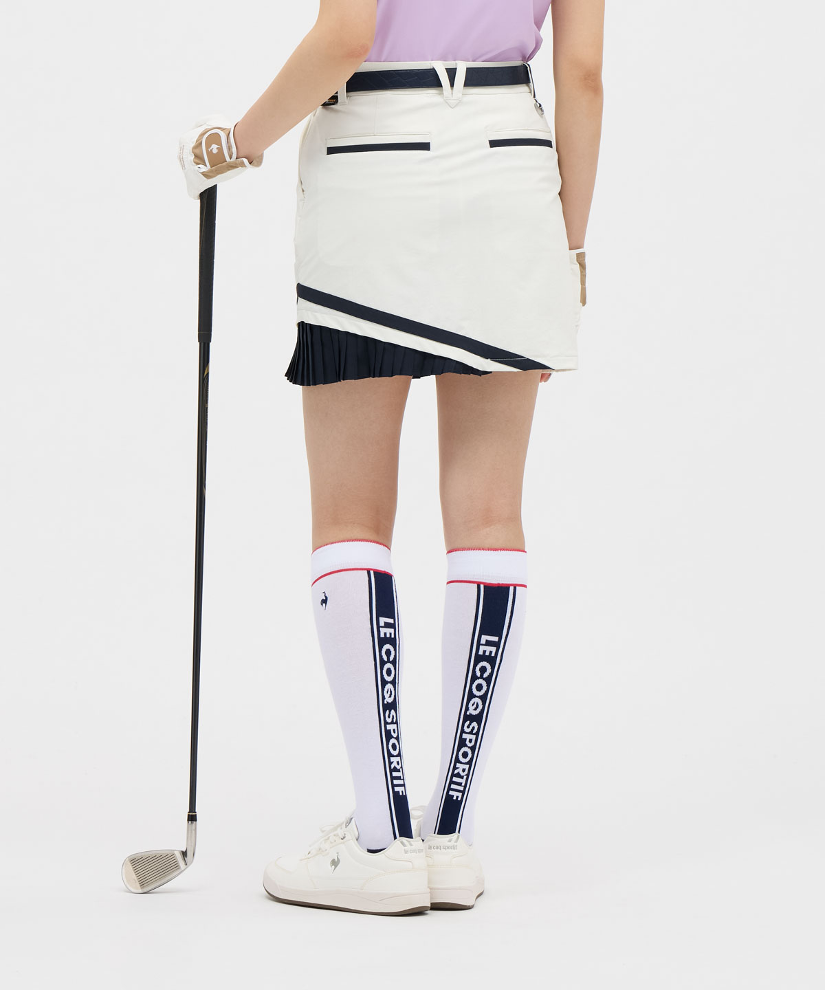 ルコックスポルティフ ゴルフ スカート ホワイト S 新品未使用 2025SS ルコックスポルティフ ゴルフ le coq sportif golf 裾プリーツ