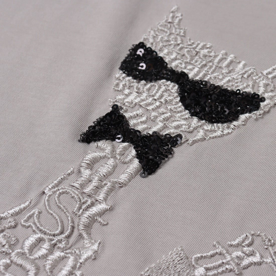tシャツ EGLANTINE ネコデザイン刺繍カットソー レディース エグランティーヌ EGLANTINE ネコデザイン刺繍カットソー
