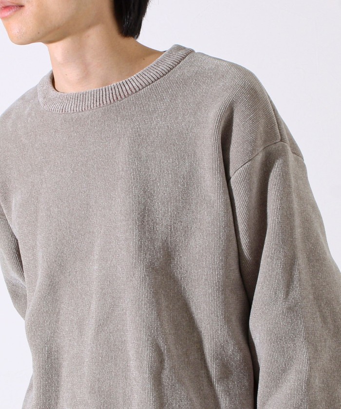■美品アンクレイヴ【定価23980円】ダブルフェイス ニットプルオーバー グレー knit-02288 クルーネック ニット プルオーバー エクリュ グレー