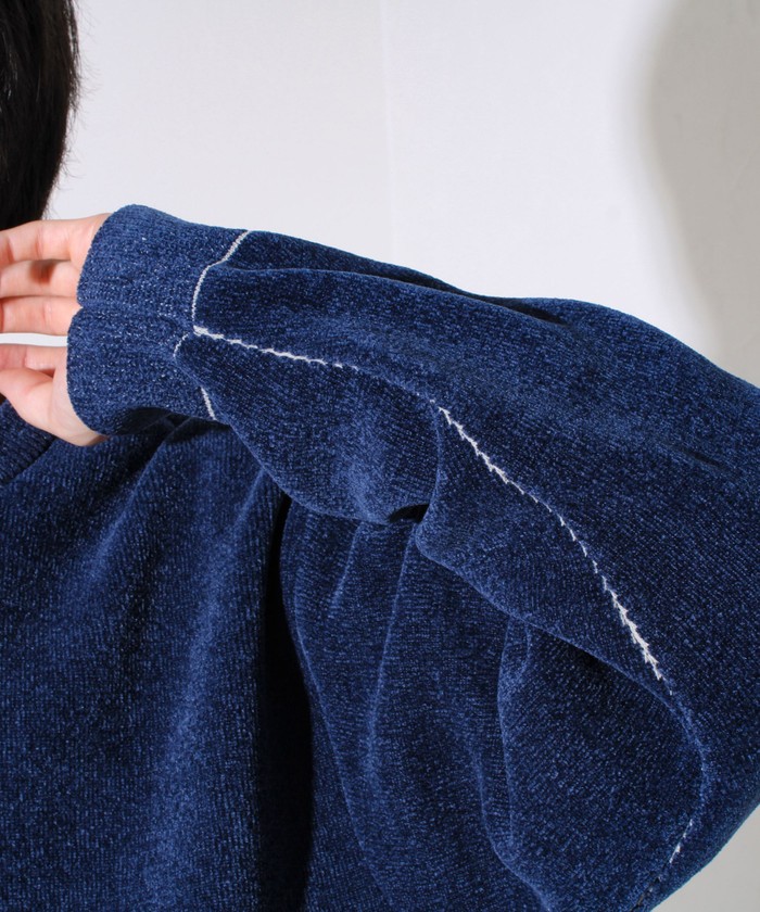 QUASI ブルー ニット 昨年人気アイテム再登場！チクチクしないニット】モールダブル