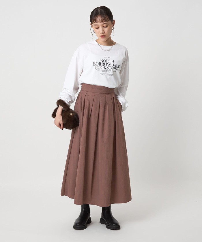 green label relaxing タックフレアスカート green label relaxing（グリーンレーベルリラクシング）の