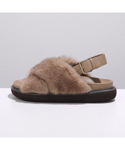 ATELIER BRUGGE サンダル Fur cross sandals 25KS－62 ファー