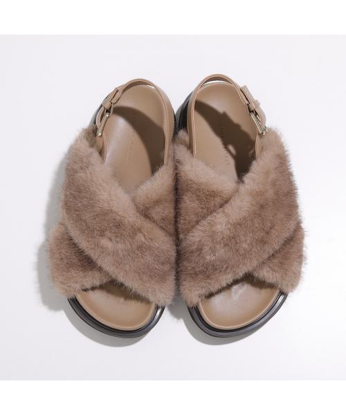 ATELIER BRUGGE サンダル Fur cross sandals 25KS-62 ファー ATELIER BRUGGE アトリエブルージュ サンダル Fur cross sandals