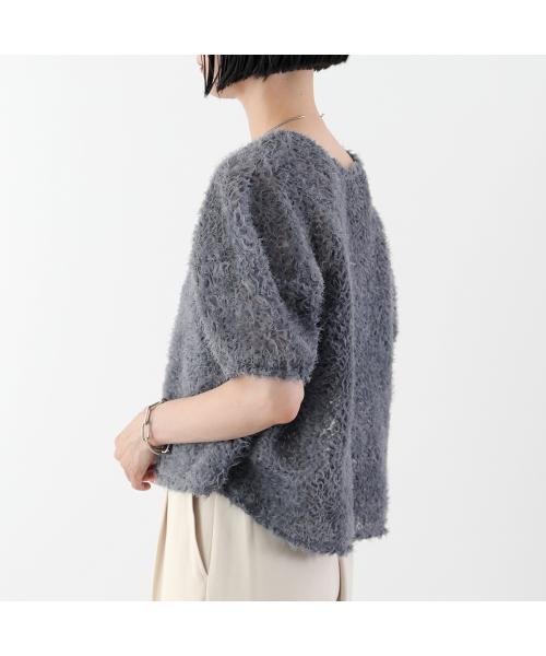 NUS ヌース ブラウス 35526 レディース UZUMAKI チュールランタンスリーブ 五分袖 クルーネック プルオーバー カラー3色 ヌース NUS NUS ブラウス 35526 UZUMAKIチュールランタン