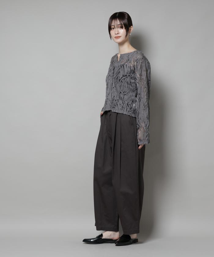 テープ刺繍チュール前後2wayカーディガン(セットアップ可