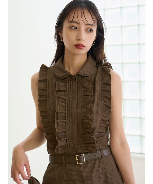 ノースリクロップドフリルシャツ SNIDEL｜ノースリクロップドフリルシャツ | Rakuten Fashion