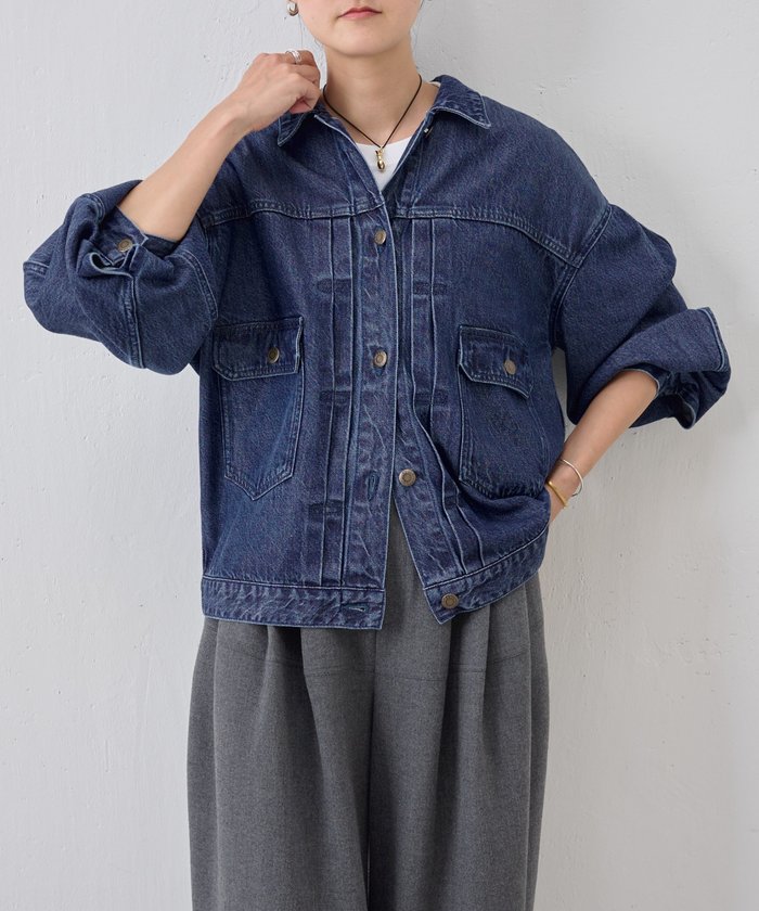 【新品未使用タグ付き】ビアズリー beardsley 袖パフGジャン ビアズリー BEARDSLEY 袖パフGジャン （indigo） - ファッション