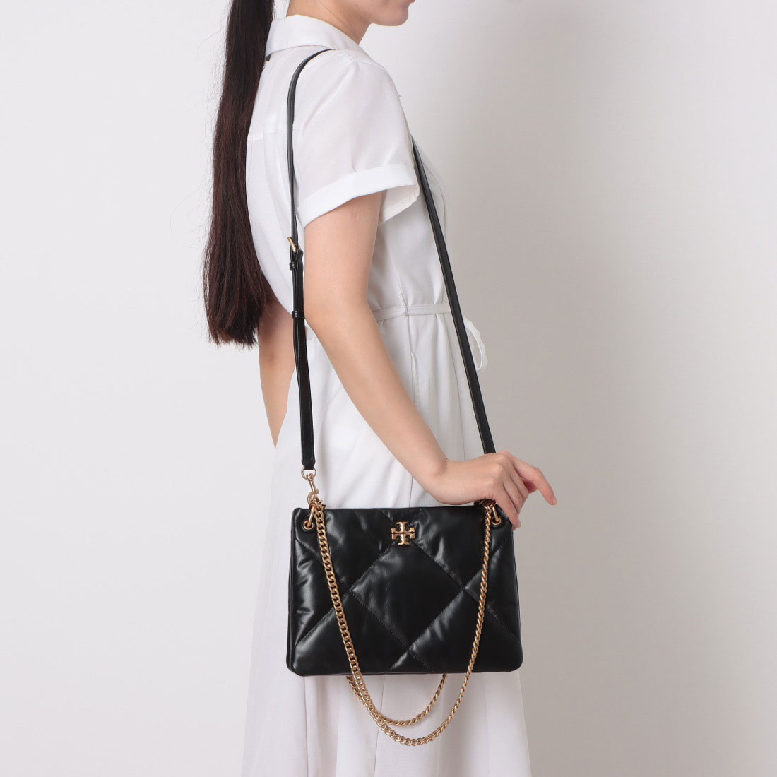 国内直営【Tory Burch】キラダイヤモンドキルトサッチェルバッグ キラ ダイヤモンドキルト スモールサッチェルバッグ: レディース