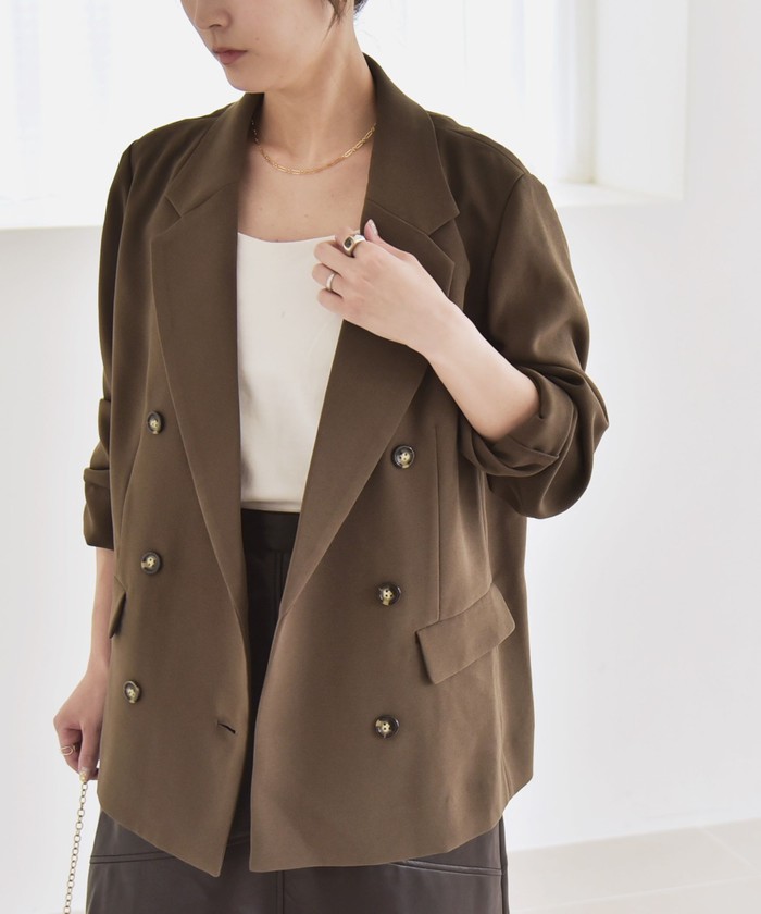 【美品】CLANE マスタード ダブルブレストコート　サイズ2 クラネ ウール ダブルブレストコート - ブラック | ZARA Japan / 日本