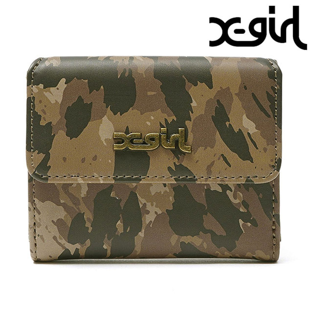 エックスガール X－girl MILLS LOGO FAUX LEATHER MINI WALLET