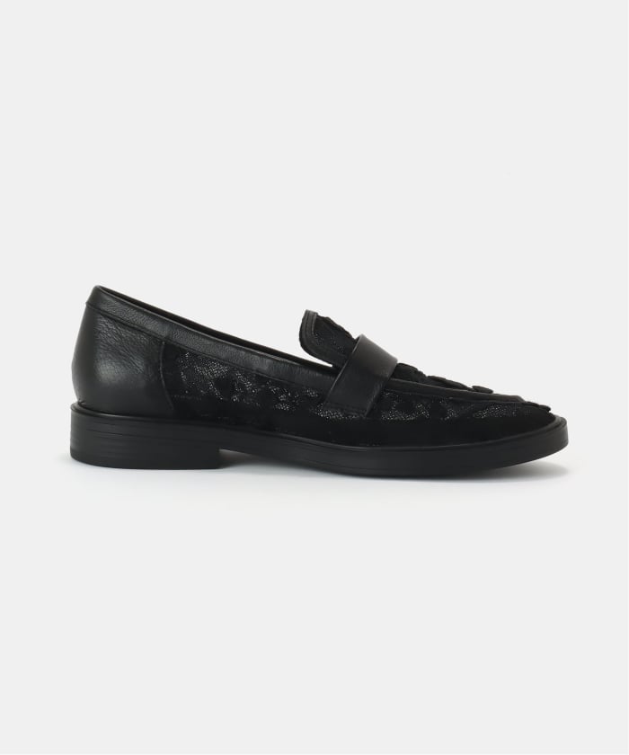 【美品】Mollini /モリーニ 厚底ローファー ブラック 38 Mollini/モリーニ】FLORAL MESH LEATHER(508406958