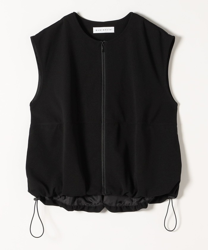 quaranciel:〈手洗い可能〉カット ジョーゼット ドロスト ジップ ベスト quaranciel:〈手洗い可能〉カット ジョーゼット ドロスト ジップ