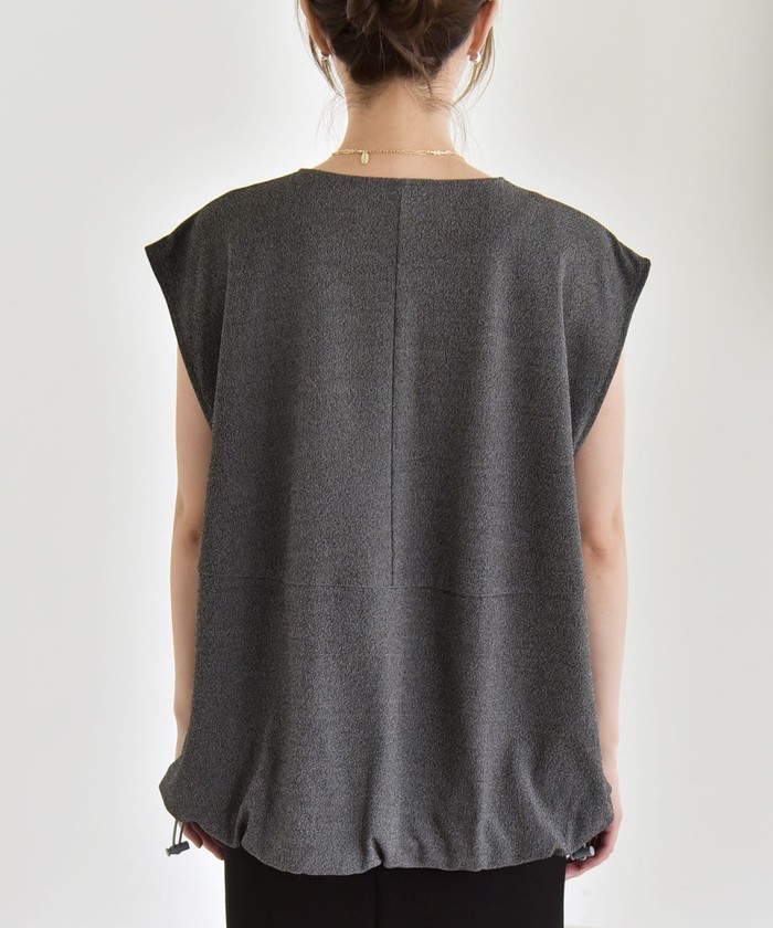 tシャツ quaranciel:「手洗い可能」カット ジョーゼット ドロスト ジップ ベスト レディース quaranciel:〈手洗い可能〉カット ジョーゼット ドロスト ジップ