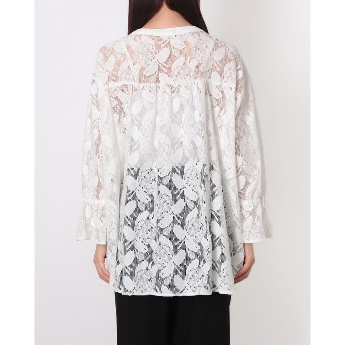【洗える】8分袖レースシャツブラウス クーポン】【セール 50%OFF】ラ・クープ LACOUPE 【洗える】8分