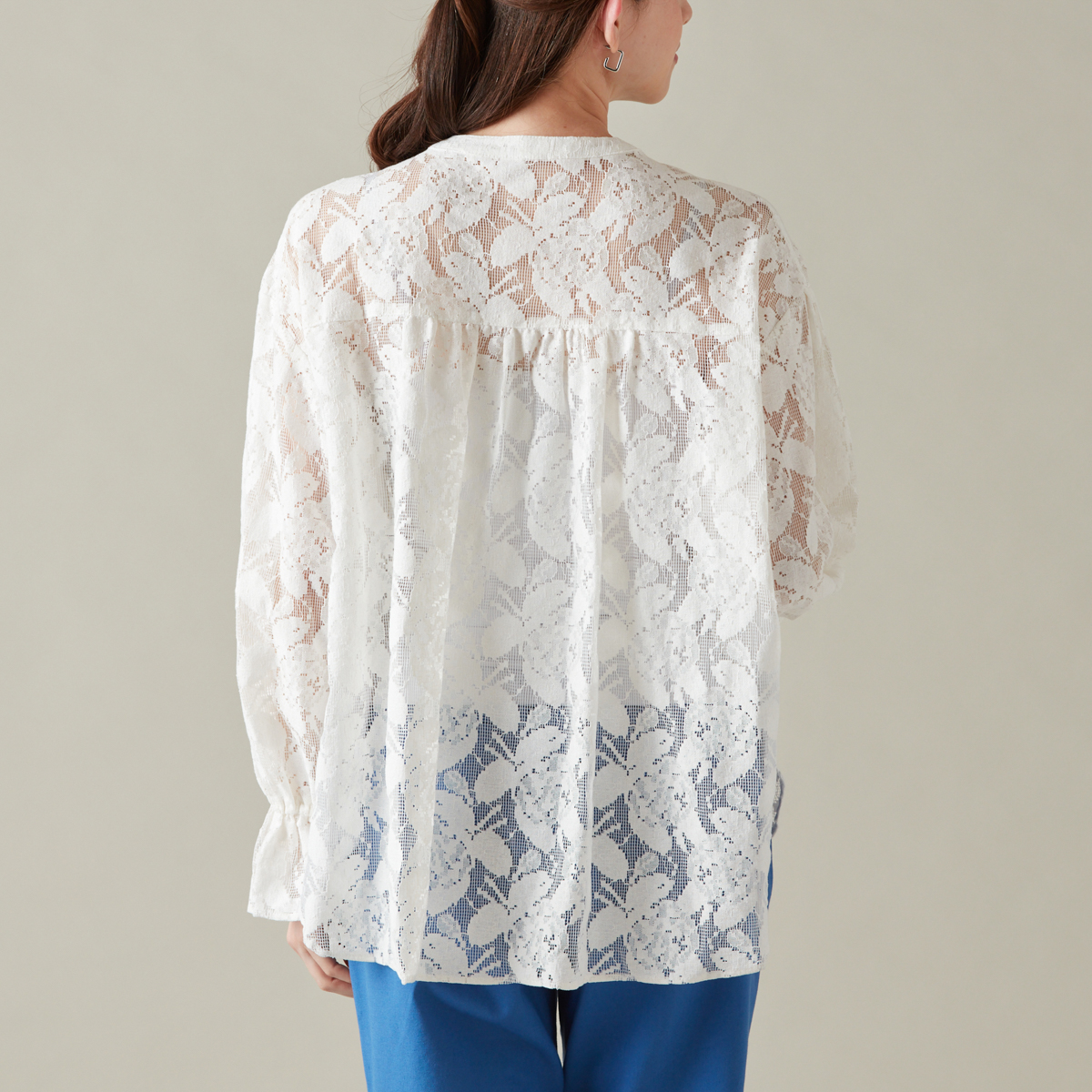 【洗える】8分袖レースシャツブラウス クーポン】【セール 50%OFF】ラ・クープ LACOUPE 【洗える】8分