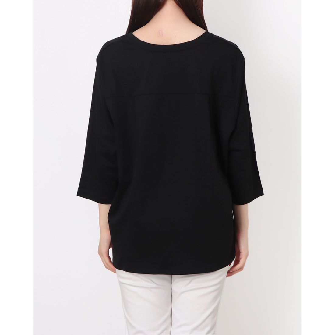 ラ・クープ LACOUPE 【 洗える 】7分袖Vネック定番カットソー （01-オフ） ラ・クープ LACOUPE 【 洗える 】7分袖Vネック定番カットソー