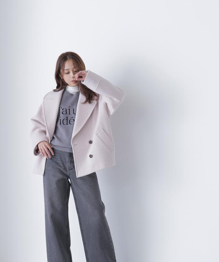 ナチュラルビューティー ウーリーフォルムハーフコート Pコート NATURAL BEAUTY BASIC｜ウーリーフォルムハーフコート | Rakuten