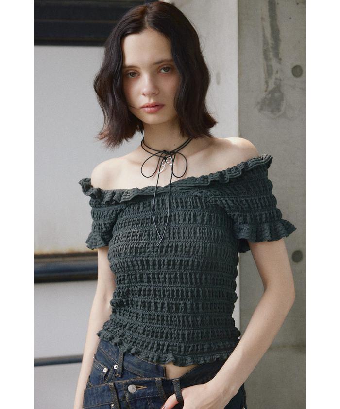 【スライ】SHEER SHIRRING BUSTIER トップス SHEER SHIRRING BUSTIER トップス(508403971) | スライ(SLY) - d
