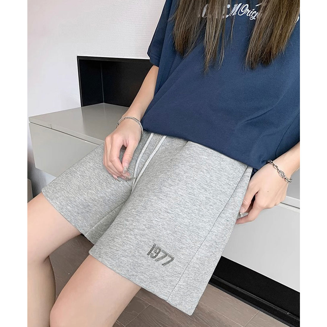 韓国ファッション 半袖スウェット ショートパンツ N2533 セール】ショートパンツ カラーパンツ 夏 韓国（スウェット