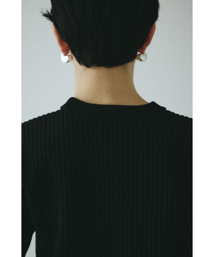 ヘリンドットサイ　ボンディング　フレア　トップス　黒 予約］Flare hem knit tops(508408512) | ヘリンドットサイ