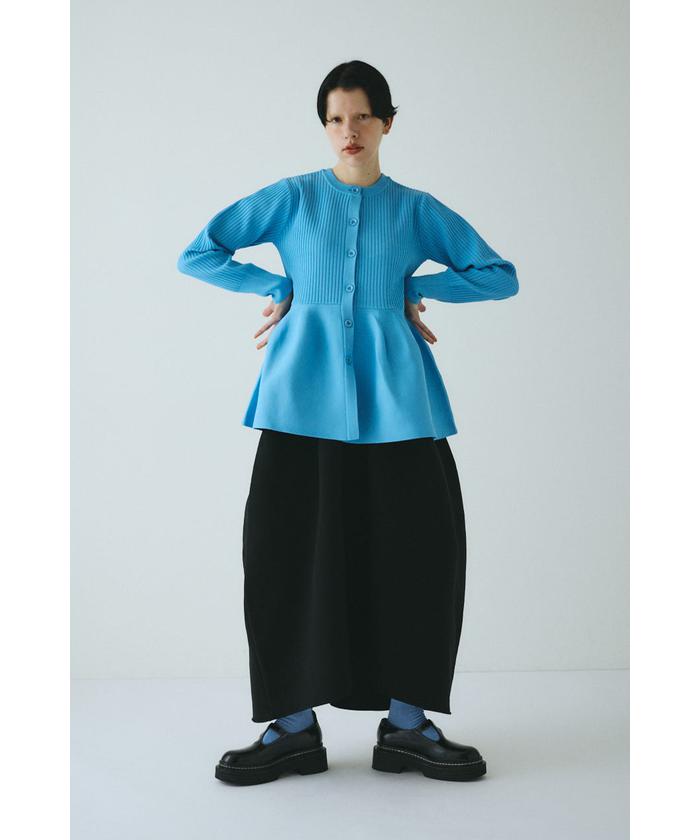 ヘリンドットサイ Jersey volum knit skirt レッド 美品 HeRIN.CYE（ヘリンドットサイ）の「Jersey volum knit skirt