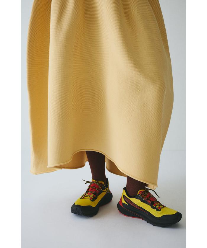 ヘリンドットサイ Jersey volum knit skirt レッド 美品 HeRIN.CYE（ヘリンドットサイ）の「Jersey volum knit skirt