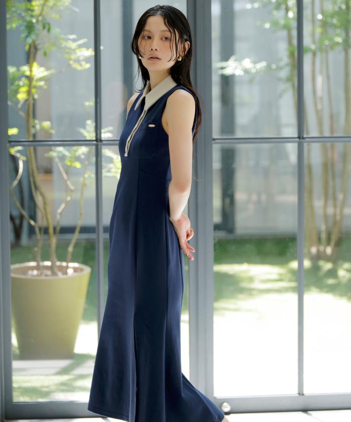 配色ポロ襟ワンピース(508408529) | AND COUTURE(AND COUTURE
