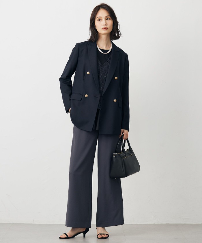 現行【未使用】ジェイプレス セットアップ ノーカラー ワイドパンツ P.S.FA夏のイチオシオフィスウェアはジレ×ワイドパンツ | P.S.FA